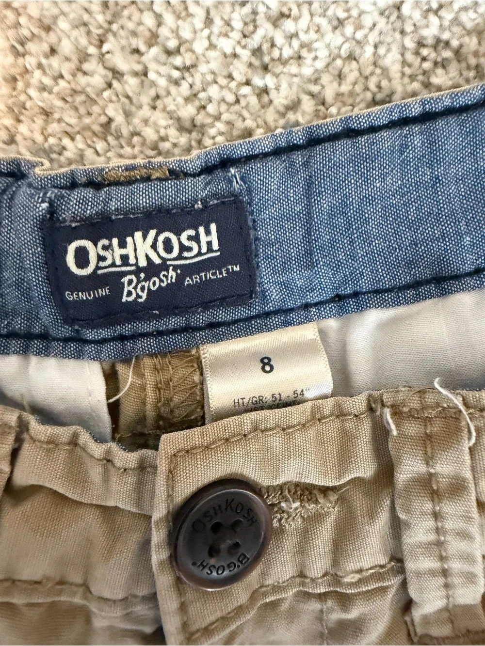 OshKosh B'gosh Boys' Tan Flat-Front Cotton Shorts